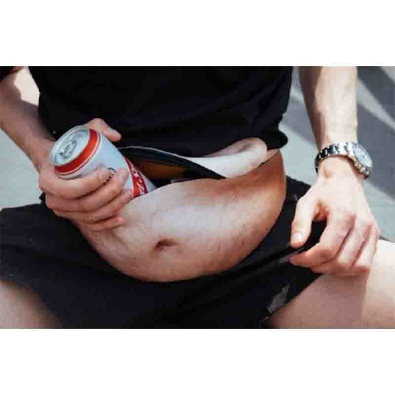 Hot selling fake belly simulation invisible big belly beer waist bag