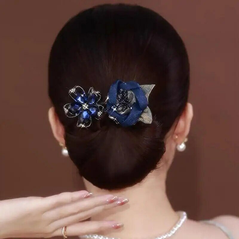 Rhinestone Flower Hair Accessories Flower Hair Clips For Women With Flower Bud Design Flower Girl Hair Clips Wedding Accessories