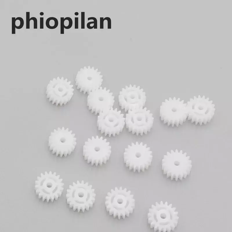 PHIOPILAN-Engrenagem De Motor De Plástico, Caixa De Engrenagens Do Carro, Abertura 1.95mm, 0,5 Módulo, 18 T 18-2a, 18 Dentes, 100Pcs