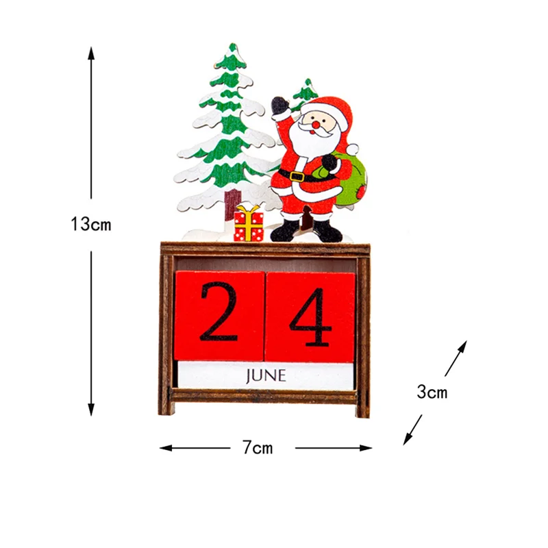 Merry Christmas Painted Santa Calendar for Countdown Calendar Snowman