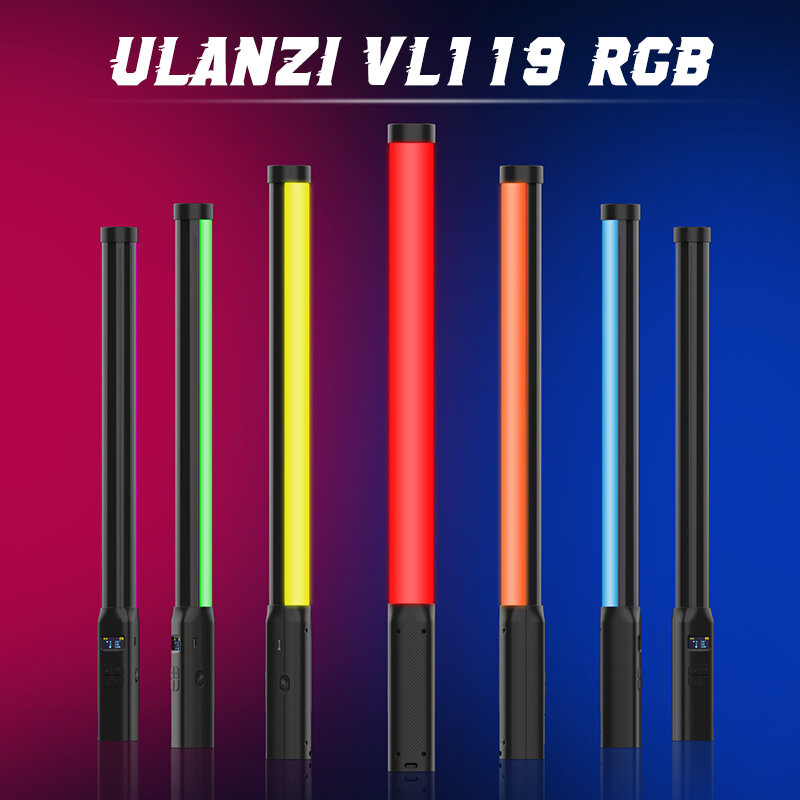 Ulanzi VL119 핸드헬드 RGB 컬러 스틱 조명 19.68 인치 핸드헬드 LED 조명 지팡이, CRI 95 + 2500K-9000K 사진 스튜디오 램프