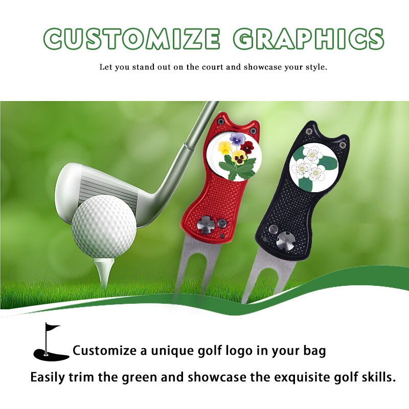 Golf Club com Clipe Chapéu Magnético, Marcadores Bola Personalizáveis, Fun Flower Golf Hat Decoração, Acessórios e Equipamentos