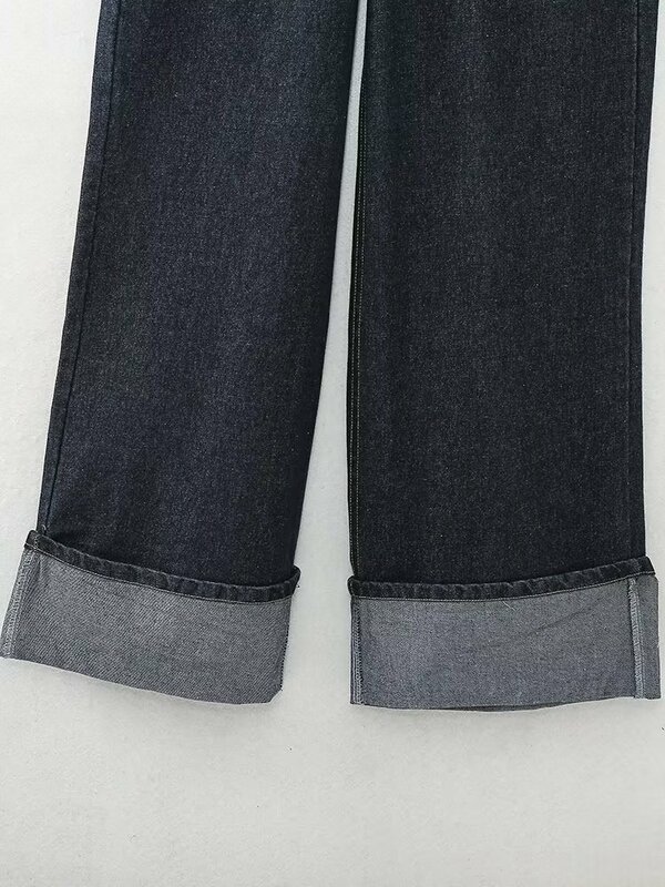 Dave & Di American Retro Boyfriend Style Jeans larghi lavati Distressed Leg Mommy Jeans larghi donna pantaloni in Denim a vita alta