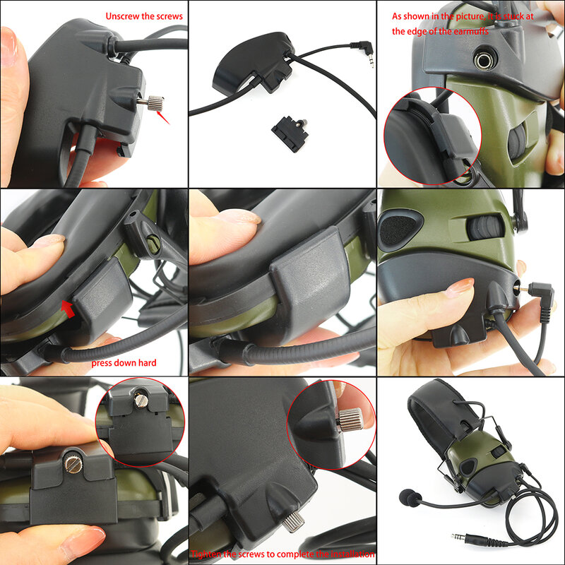 Tactische Headset Microfoon Accessoire Y-Line Kit Tactische Ptt Voor Howard Leight Impact Sport Elektronische Oorwarmer U94 Kenwood Ptt