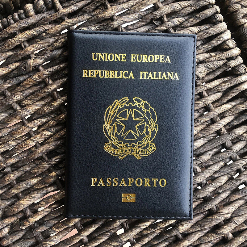 이탈리아 남녀공용 표준 합성 가죽 여권 커버, 카드 홀더 포함, 여행 지갑, 이탈리아 여권 케이스