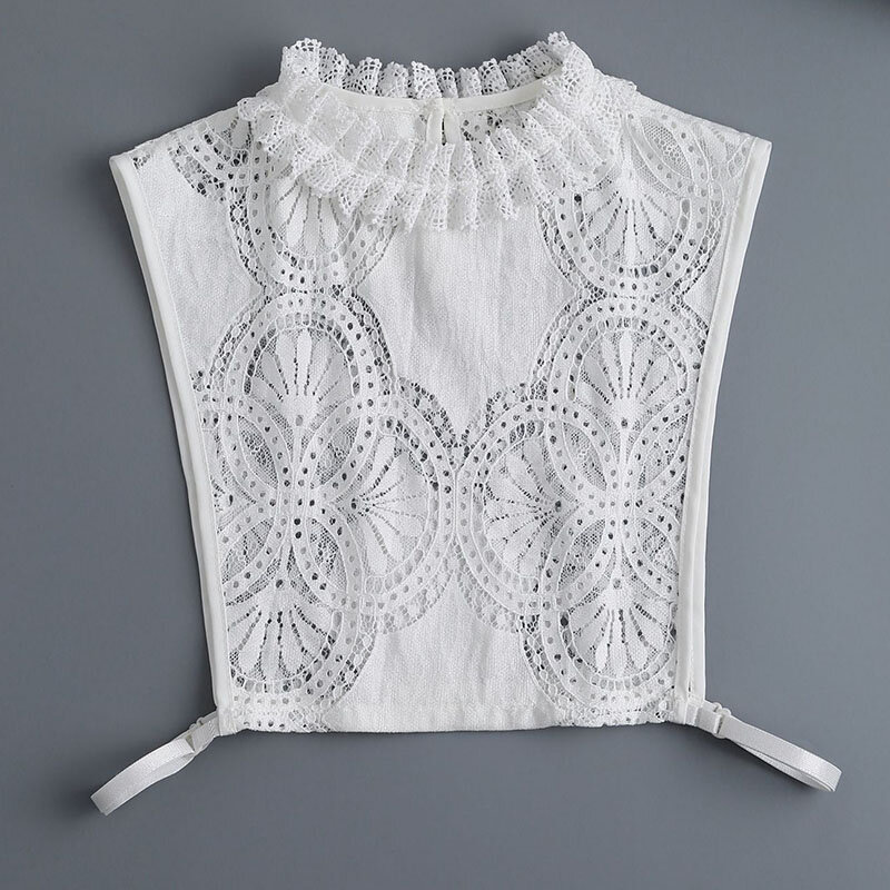 Woman Lace Shirt Fake Collar for Women's Sweater Blouse Tops Hollow Out Detachable Collar Ties False Collar Accessories