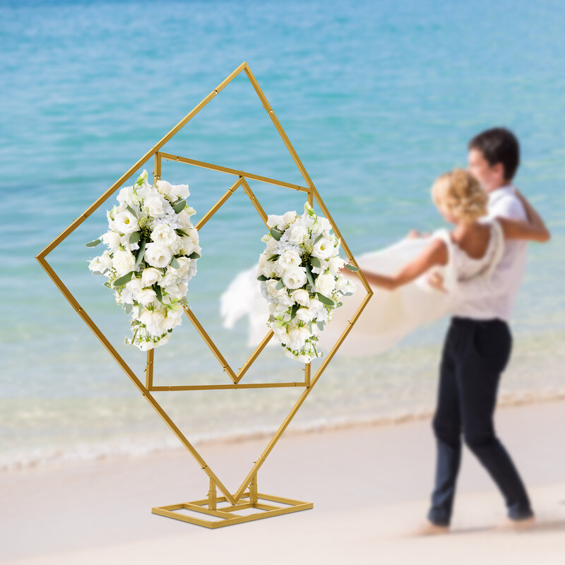 Square Wedding Arch Backdrop Stand Outdoor Lawn Wedding Flower Door Stand Birthday Balloon Party Decor Backdrop Stand Supplies