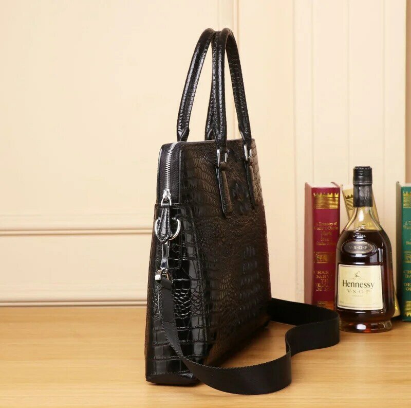 Новый мужской деловой портфель из натуральной кожи, роскошная сумка на одно плечо для компьютера, Высококачественная модная сумка-мессенджер