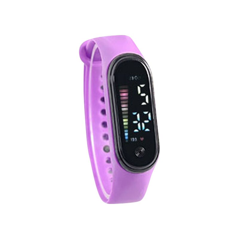 Reloj Digital Led para niños y niñas, pulsera electrónica deportiva con esfera de paso de arcoíris de silicona para estudiantes