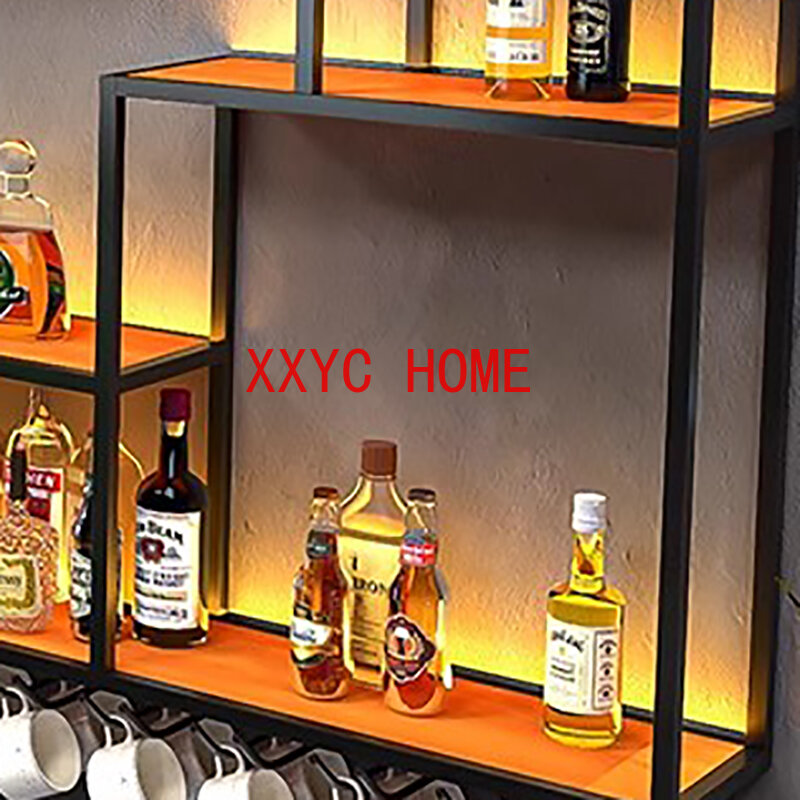 Estante de exhibición de licor montado en la pared para Bar, almacenamiento de vino para Club comercial, Whisky, Adega, Barzinho, muebles para licor