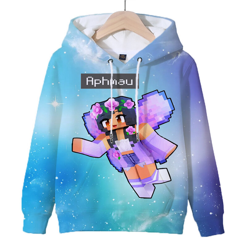 Game Aphmau Printed Hoodies Kids Pullover Colorful Sweatshirt for Boys Girls Tops Autumn Outwear Long Sleeve Children Clothes