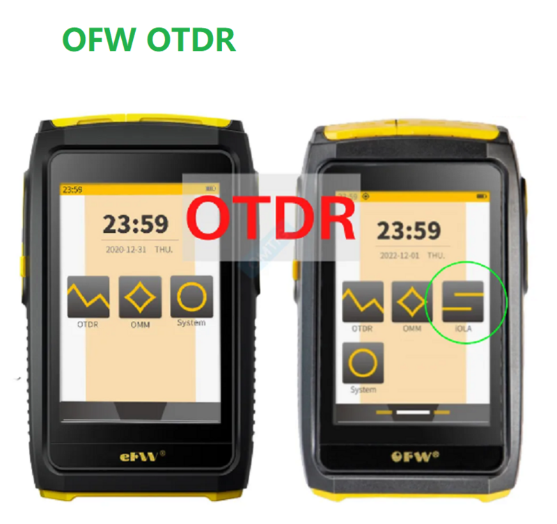 OTDR serat optik Mini tes langsung 1550nm 20dB, reflektor tometer serat optik layar sentuh OPM VFL Tester serat OL layar sentuh