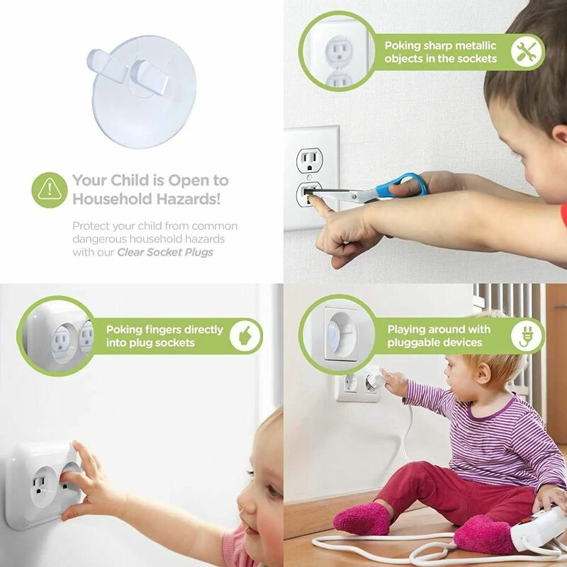20pcs American Standard Outlet Covers Safe Clear Toddler Protection Electric Plug Protectors Anti-Electric Protector Cover