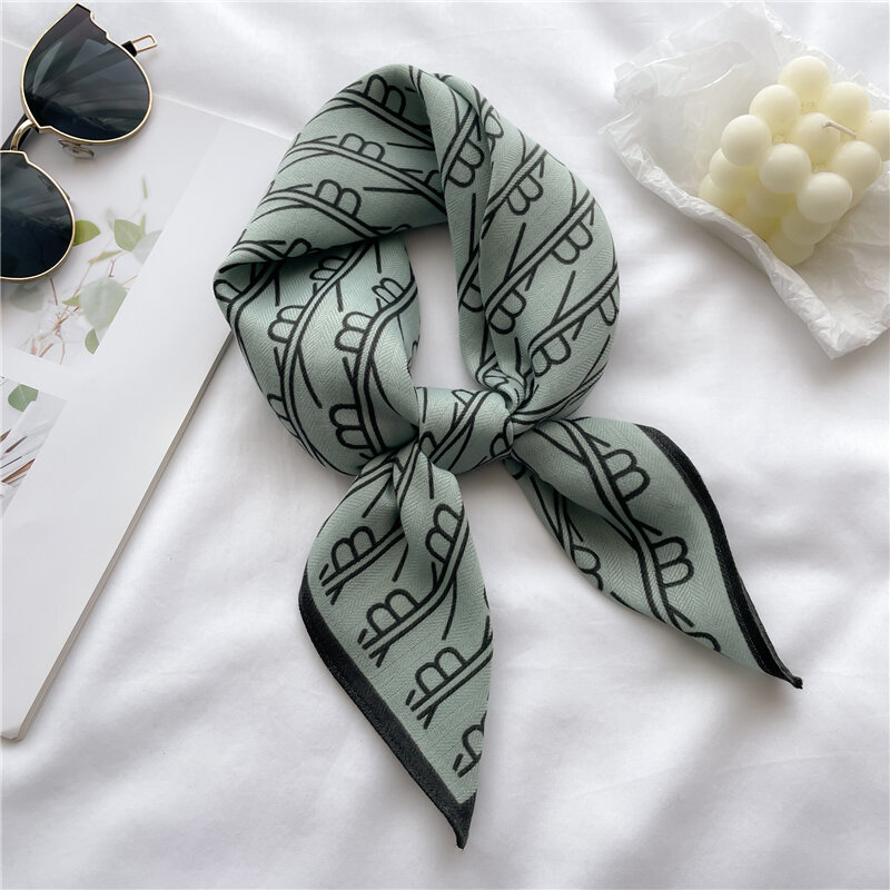 Luxury Hair Scarf for Women 2023 Velvet Print Neck Tie Female Headband Wirst Small Kerchief Shawl and Wraps Foulard Echarpe