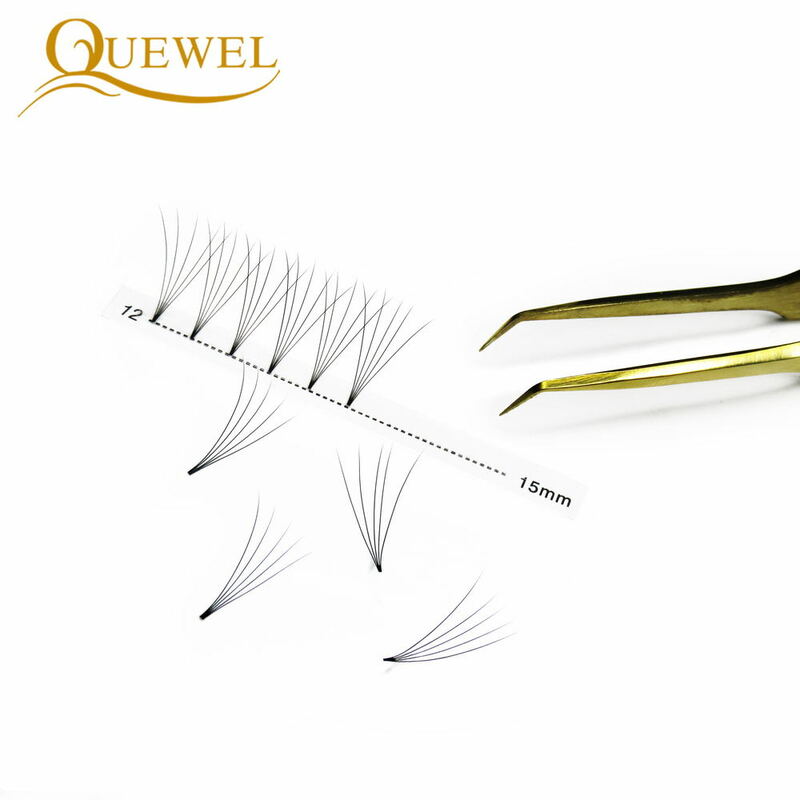 Quewell-속눈썹 프리메이드 볼륨 팬 러시아 속눈썹 연장 3D/4D/5D/6D 인조 밍크 짧은 줄기 인조 볼륨 속눈썹, 0.07/0.10mm