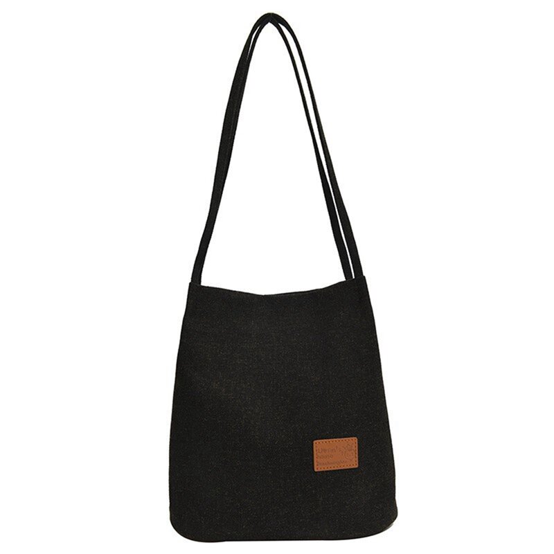 Простая модная женская сумка-ведро, Холщовая Сумка, Студенческая сумка-мессенджер на одно плечо