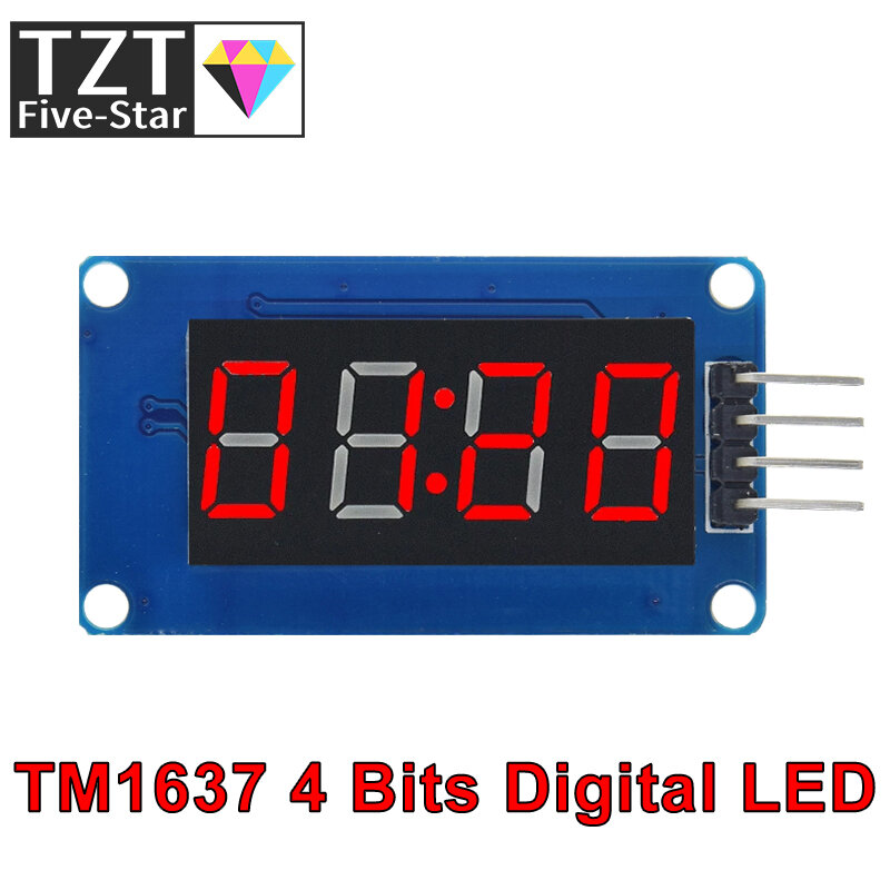 TM1637 modul tampilan LED UNTUK Arduino 7 Segmen 4 "bit 0.36 inci jam anoda merah tabung Digital empat Pak papan Driver seri
