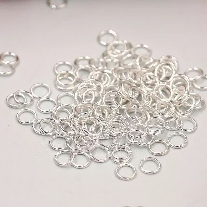 Sterling Silver Open Jump Ring, Componentes de Jóias, 925 Achados Prata, DIY, 500Pcs