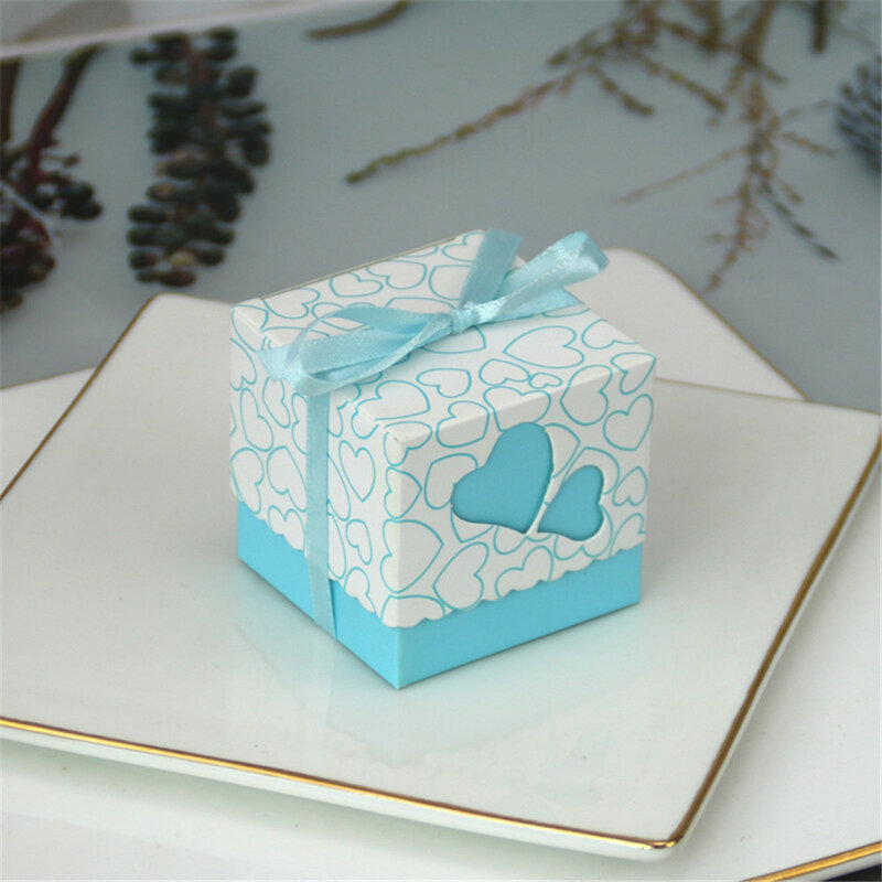 Amore cuore compleanno bomboniera carrozza scatole di caramelle scatole regalo con nastro decorazione festa di natale all'ingrosso