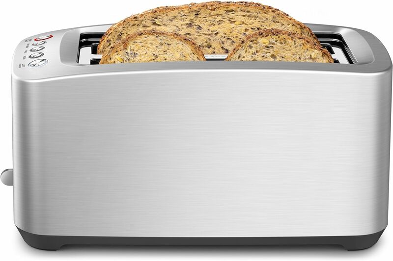 Die-Cast Long Slot Smart Toaster 4 Slice BTA830XL, Brushed Stainless Steel