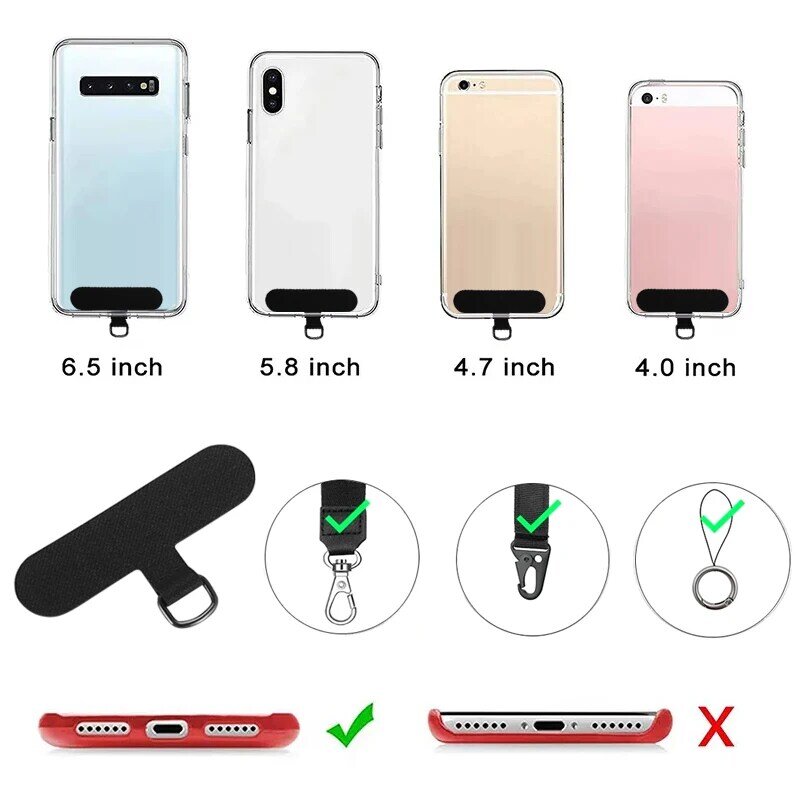 Patch Clip Lanyard Tether Tab Hanger Holder Wrist Neck Strap Gasket for iPhone14 13 Samsung Xiaomi Phone Case Lanyard Patch