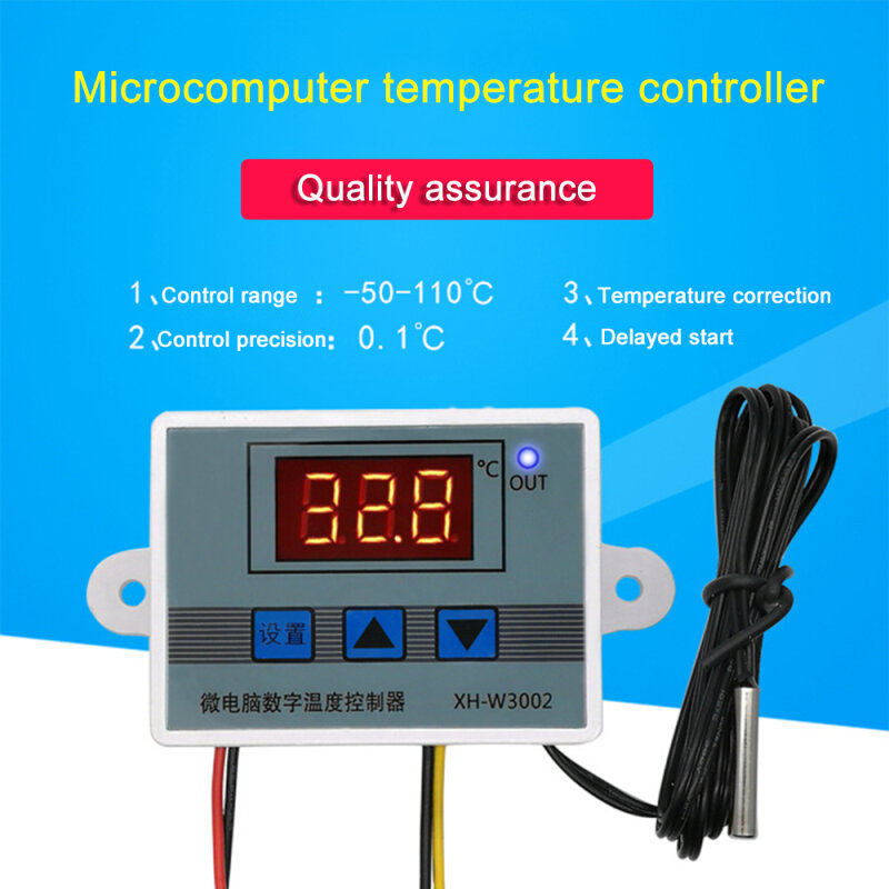 Termorregulador para resfriamento por aquecimento a água, Novo sensor residencial, Conveniente, Controlador de temperatura jardim, Led Display Digital, 1500W