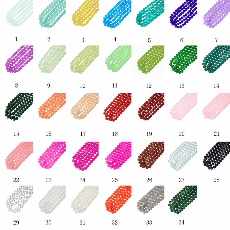 240pcs 10mm Glass Beads Imitating Jade for DIY Bracelet Bangle Making 34 Sorts of Colors Could To Choose