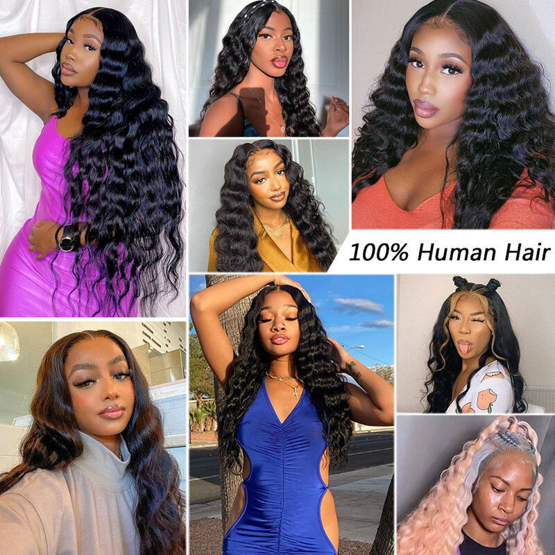 Deep Wave Glueless Wig Wear 13x4 Human Hair Wigs PrePlucked Lace Front Wig HD Lace Front Wig For Women Ready To Go