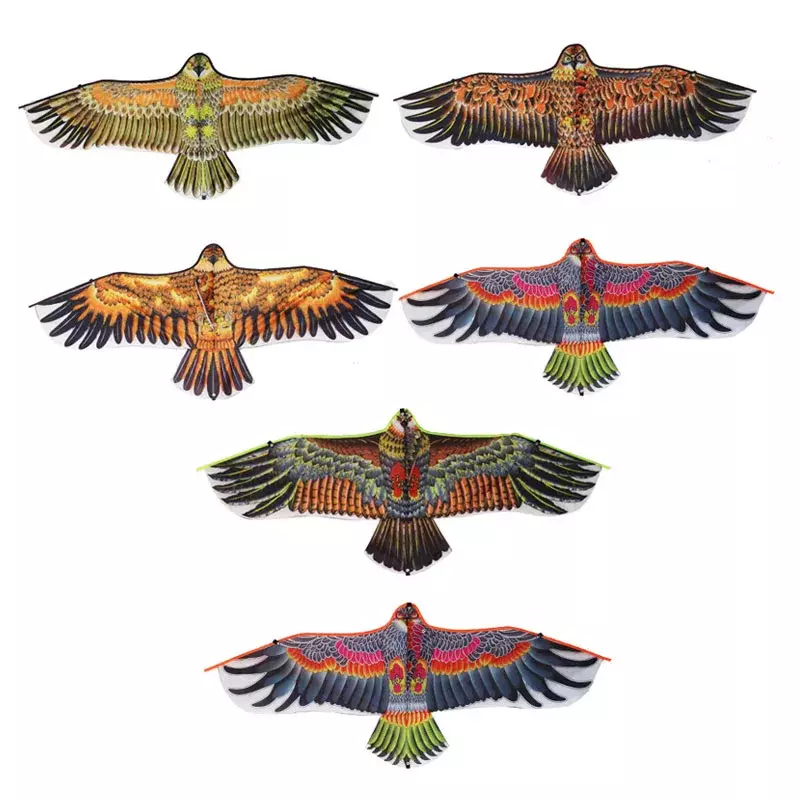 Layang-layang elang datar 1.1m, layang-layang elang emas dengan garis 30 Meter, permainan burung Weifang layang-layang Cina naga terbang