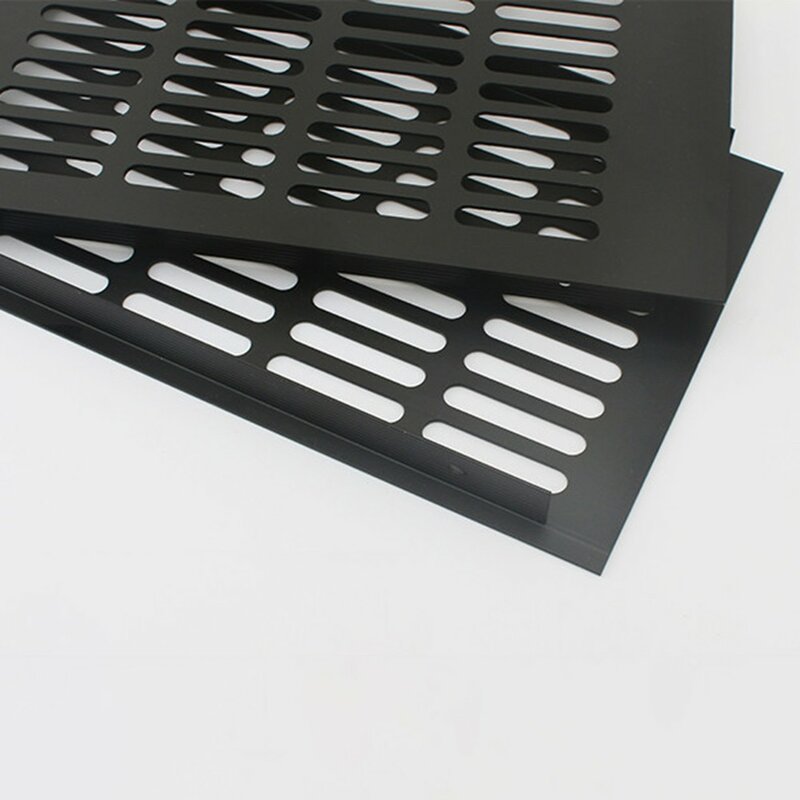 Cubierta de rejilla de ventilación Rectangular de aleación de aluminio, accesorio de mejora para el hogar, color negro, para armario, 1 unidad