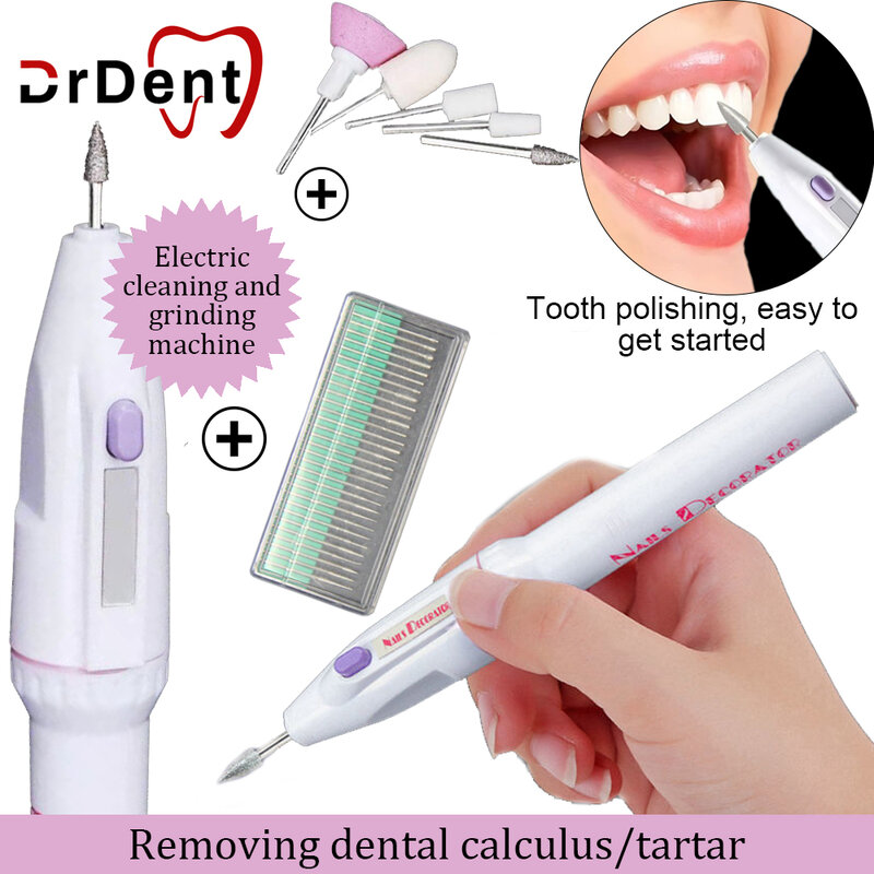 Top Selling 5 in 1 Teeth Polisher Cleaner Electric Calculus Tartar Stain Plaque Remover Whitening Polishing Kit Dentistry Tool