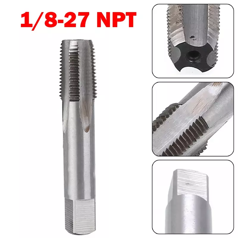 Torneira De Tubulação De Aço De Alta Velocidade, Tap Repair Ferramenta De Mão, Padrão TPI HSS, 1/8 "- 27, 1Pc, 1/8"- 27