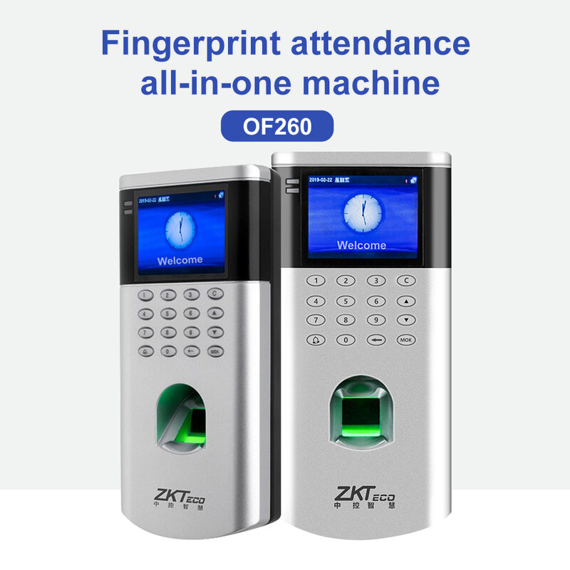 ZKTeco-máquina de asistencia con huella dactilar, dispositivo biométrico inteligente, IP, tiempo de asistencia, grabadora de reloj, empleado, OF260