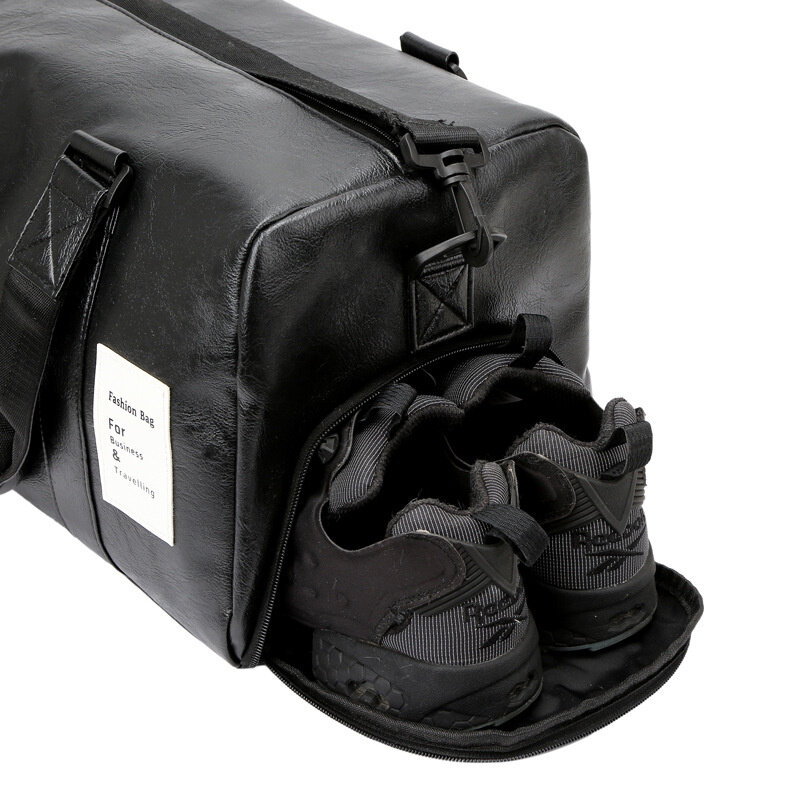 Mochila de viagem dobrável com compartimento de sapatos para homens e mulheres, desgaste noturno, impermeável, resistente a rasgões, 65L