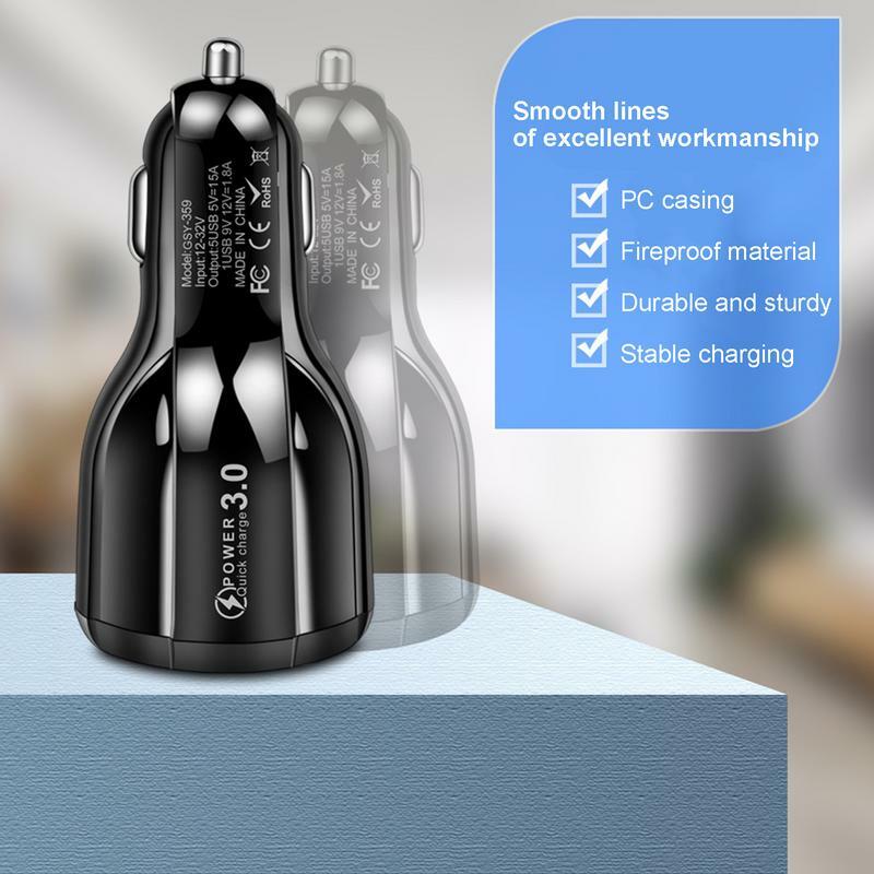 USB Car Charger Adapter 5-Port Mini Ports USB Car Charger Lighter Fast Charging Car Phone Charger Adapter Interior Accesserios