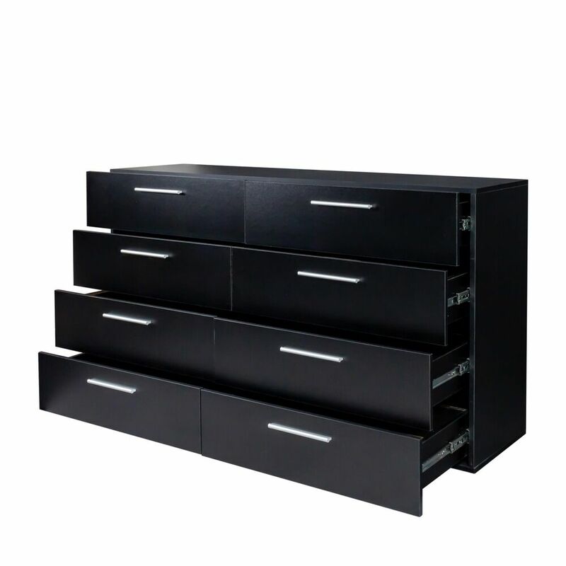 Large 8 Drawer Dresser Wide Chest of Drawer Modern Storage Organizer for Bedroom