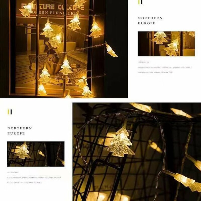 크리스마스 트리 LED 스트링 조명, 야외 정원 화환 조명, 파티 홈 웨딩 크리스마스 장식, 따뜻한 색상 요정 램프