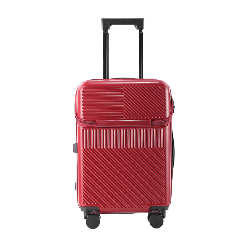 US Многофункциональный передний крепежный багаж, Женский Чемодан большой вместимости, держатель для чашки, троллейка, троллейный багаж, тройной 20-дюймовый борд