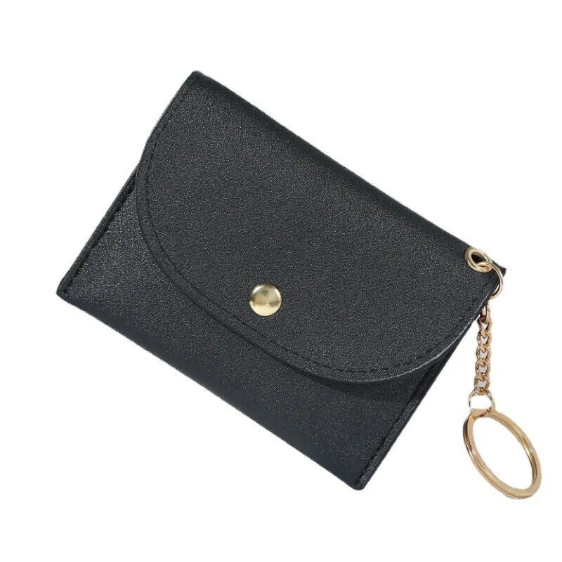 Mini bolso de mano Simple de cuero PU para mujer, cartera corta con broche bonito, monedero para estudiantes, 2022