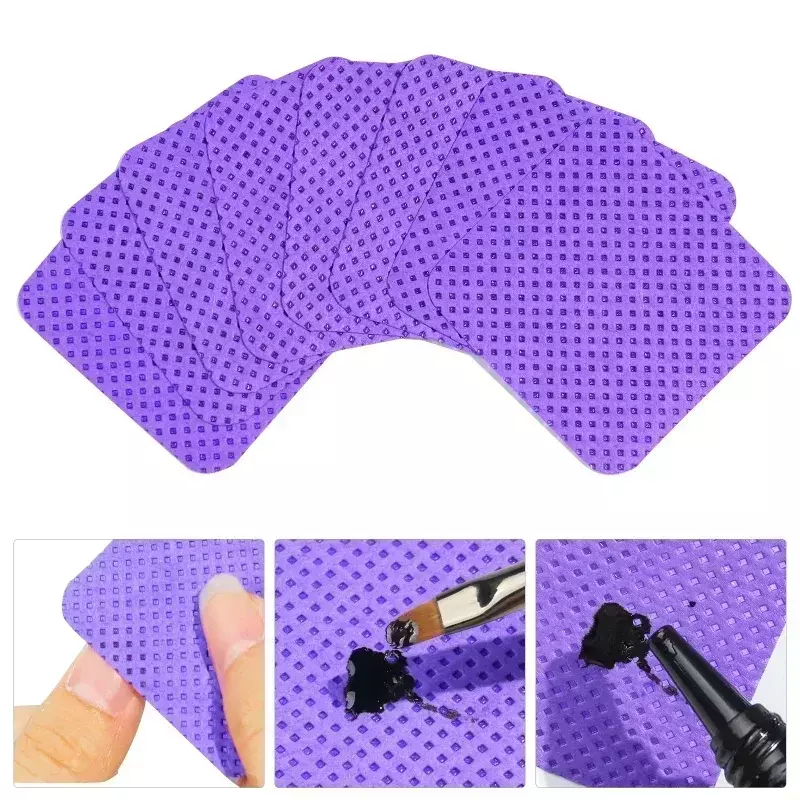 100-100 Stück fussel freier Nagellack entferner bunte Serviette Baumwoll tücher Papier pads UV-Gel Staub reiniger Reinigung für Maniküre-Werkzeug