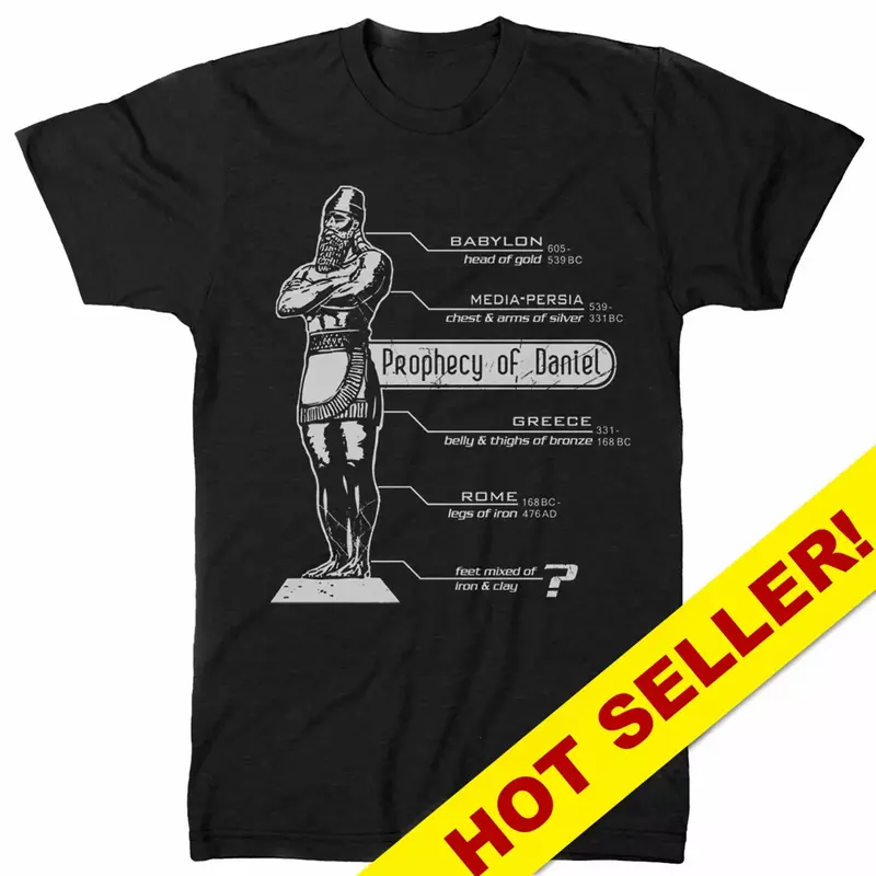 Prophétie de Daniel, T-shirt de statue de Daniel 100% coton O-Neck Summer T-shirt décontracté à manches courtes pour hommes Taille S-3XL