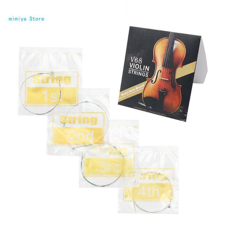 pipi 4 Unids/Set Reemplazo Cuerdas Violín para Piezas Instrumentos Musicales Violín 3/4 4/4