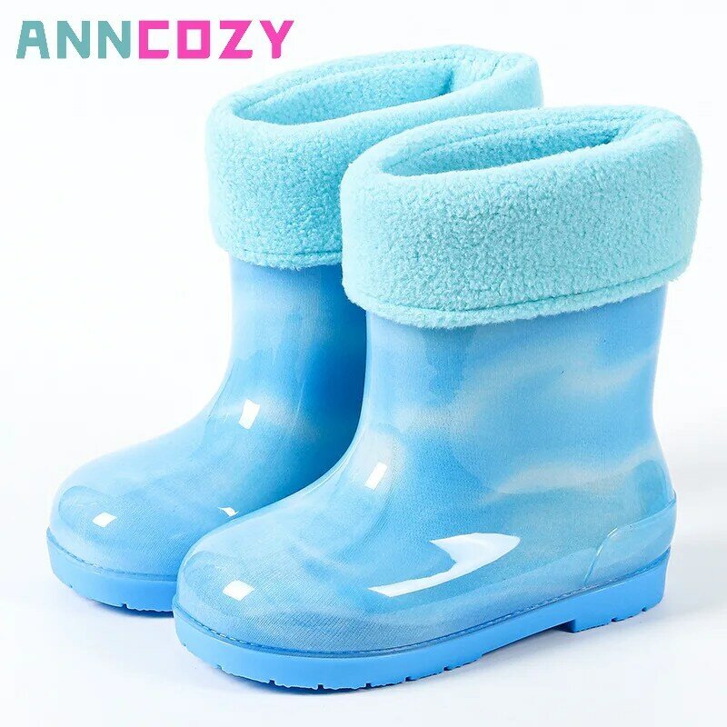 Радужная детская Водная обувь 2023, детские резиновые ботинки, модные милые водонепроницаемые ботинки для маленьких девочек и мальчиков, детские ботинки