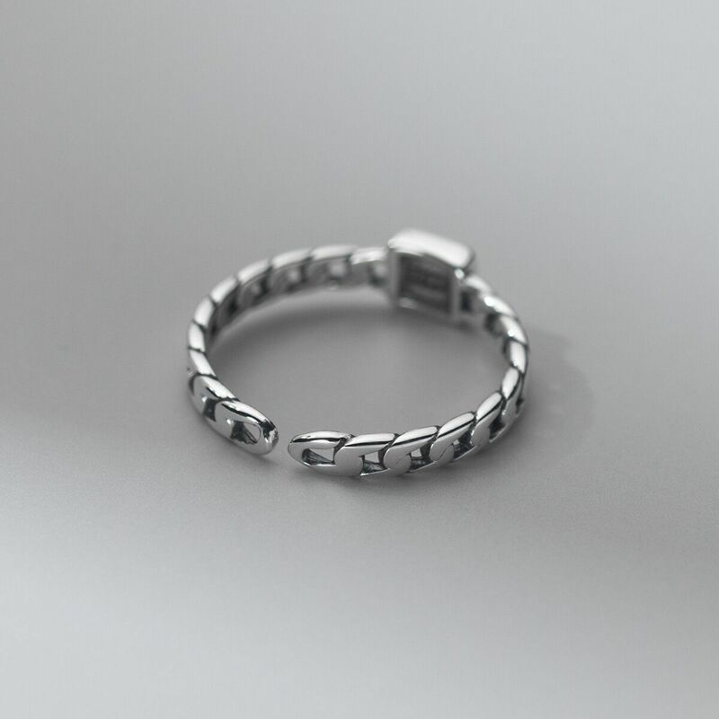 Anelli in pietra nera retrò in argento Sterling 100% massiccio 925 per donna accessori per regali per feste con anelli retrò alla moda semplici