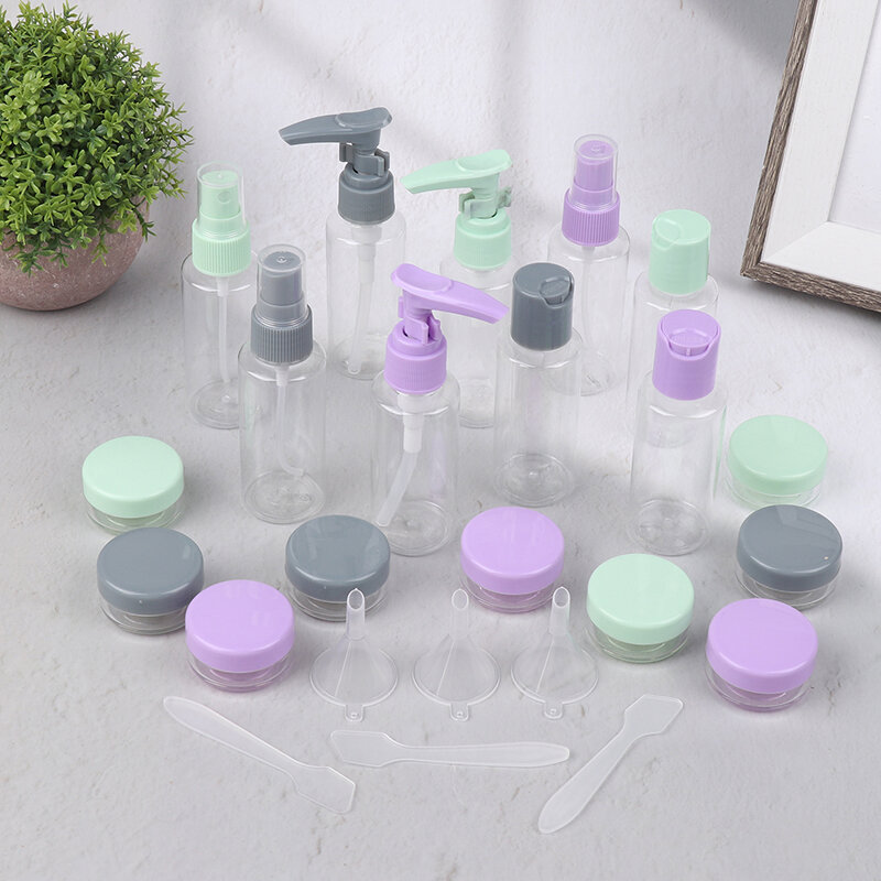 6 buah Set botol Split kosmetik, Set Losion sampo Gel mandi pasta gigi perjalanan portabel tahan air segel perlengkapan perjalanan
