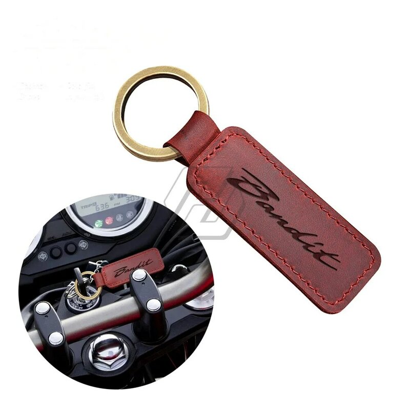 For Suzuki Bandit 150 400 1200 1250 1250S Key Motorcycle Cowhide Keychain Key Ring Case