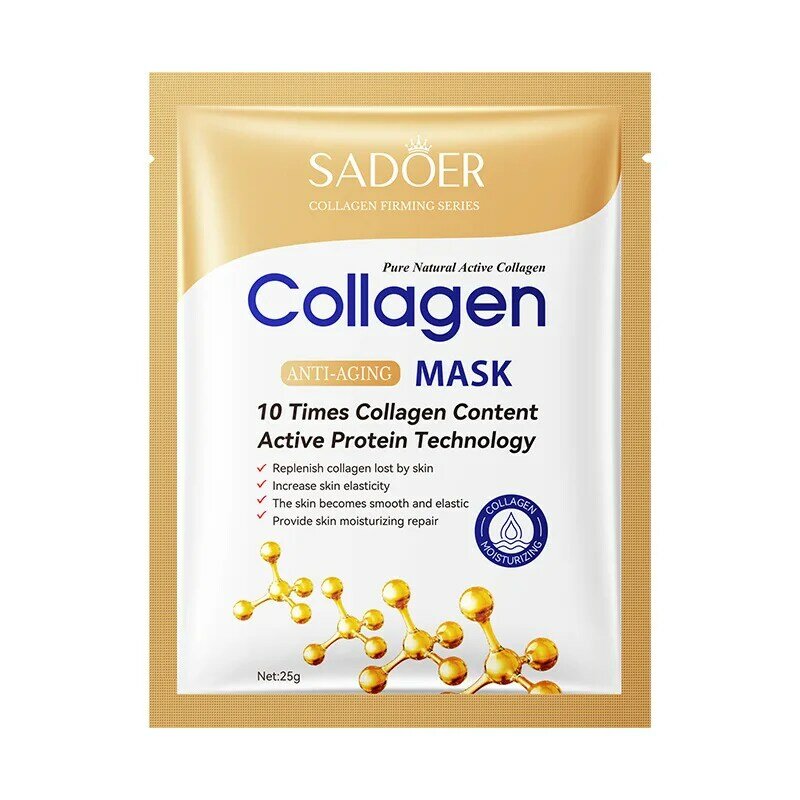SADOER-mascarilla Facial con colágeno, máscara hidratante, reafirmante, hidratante, brillante, cuidado de la piel, 10 piezas