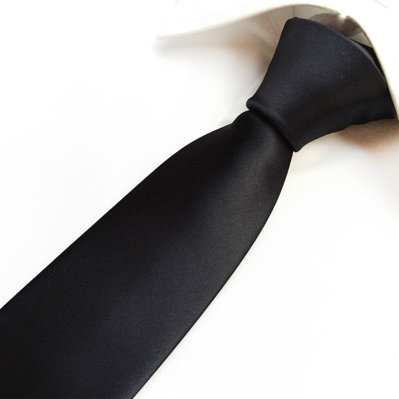 Petite cravate de couleur unie pour homme, version coréenne étroite de 6cm, costume d'affaires pour mariage, tendance, rouge, bleu, noir