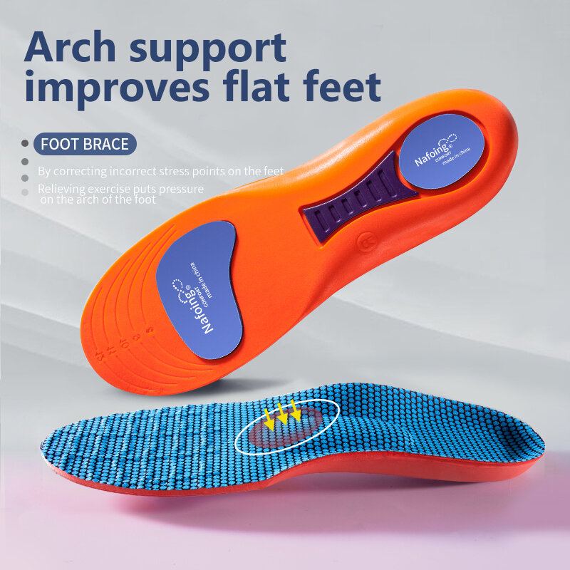 กีฬาใหม่ความยืดหยุ่น Insoles สำหรับรองเท้าเทคโนโลยี Shock Absorption Breathable Insoles สำหรับฟุต Orthopedic Insoles