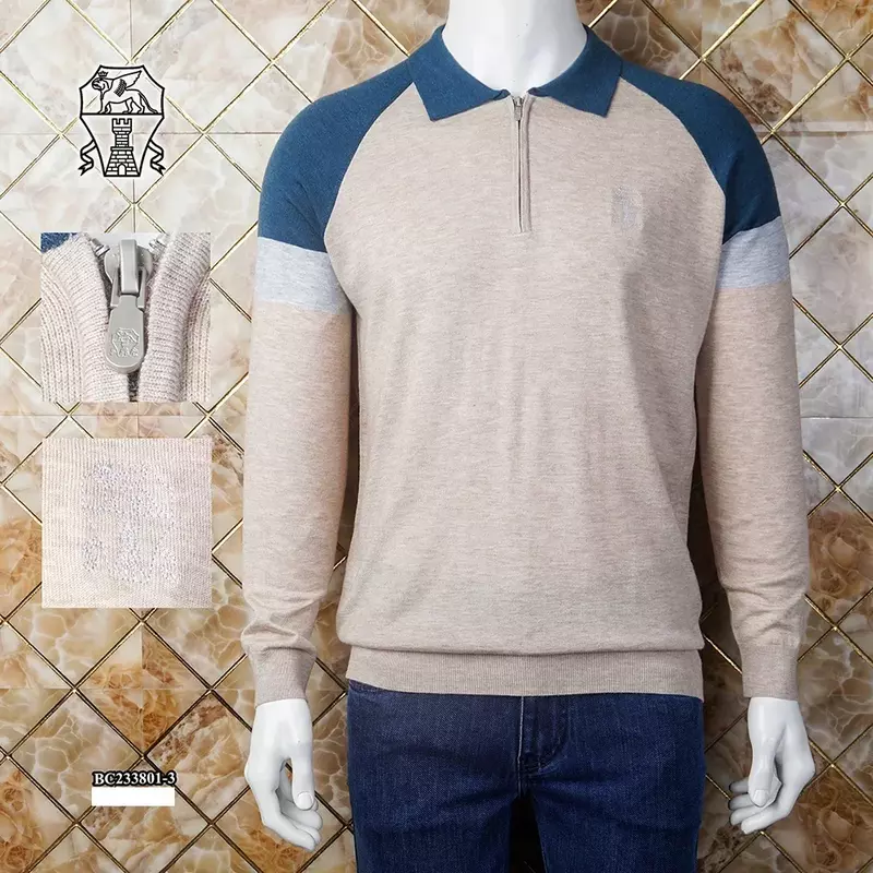 Suéter de cachemira BLSK CPRT para hombre, bordado informal, cálido, de alta calidad, talla grande, M-4XL, otoño e invierno, 2024